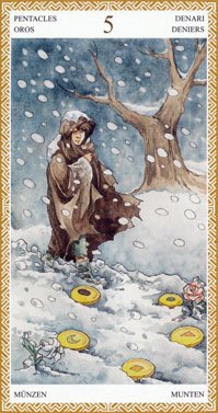 tarot card five of pentacles